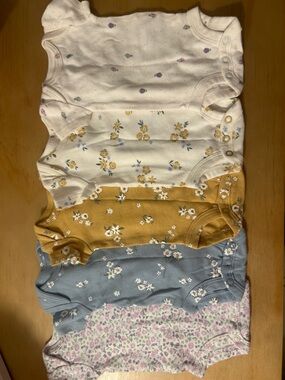 Carter's Floral Short-Sleeve One-Piece Bodysuit bundle of 5